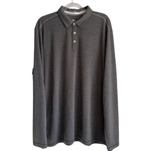 Tommy Bahama‎ Mens 2XLB Coal Gray Coasta Vera Long Sleeve Polo Shirt NWT